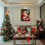 Père Noël, livre sur toile, art mural-851320528