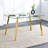 Modern Minimalist Rectangular Dining Table Tempered Glass Top Golden Metal Legs-671437361-671437365