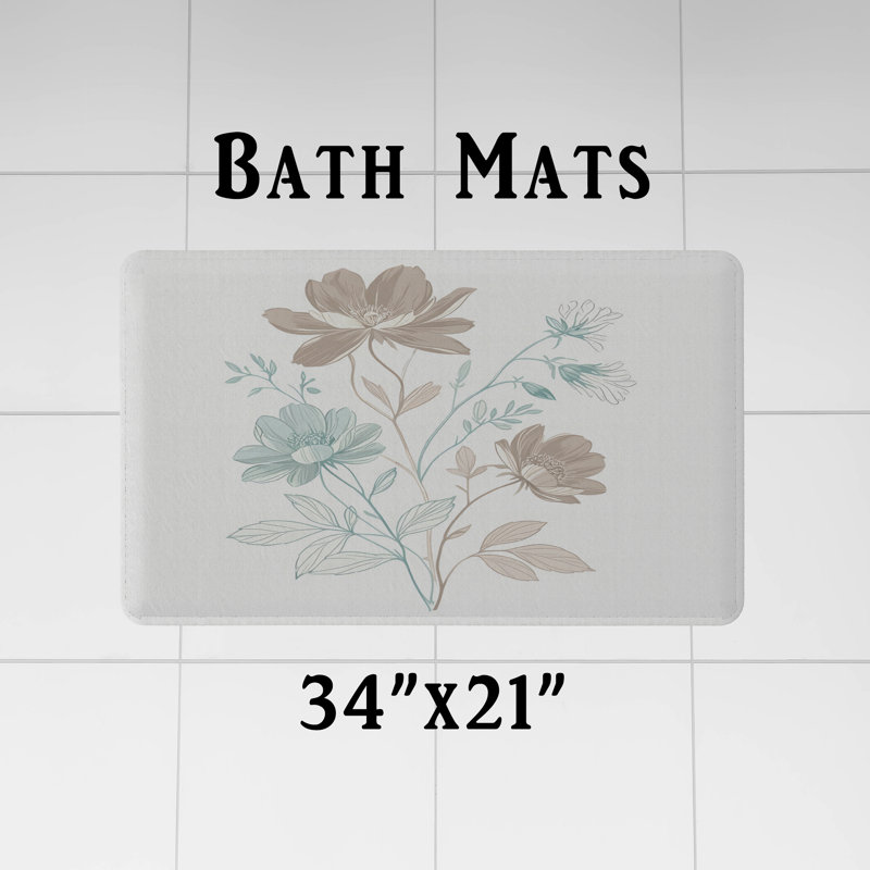 Rideau de douche avec tapis de bain, H 83 po x l 70 po