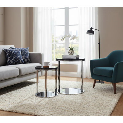 Ayeshia Floor Shelf Side Table Set
