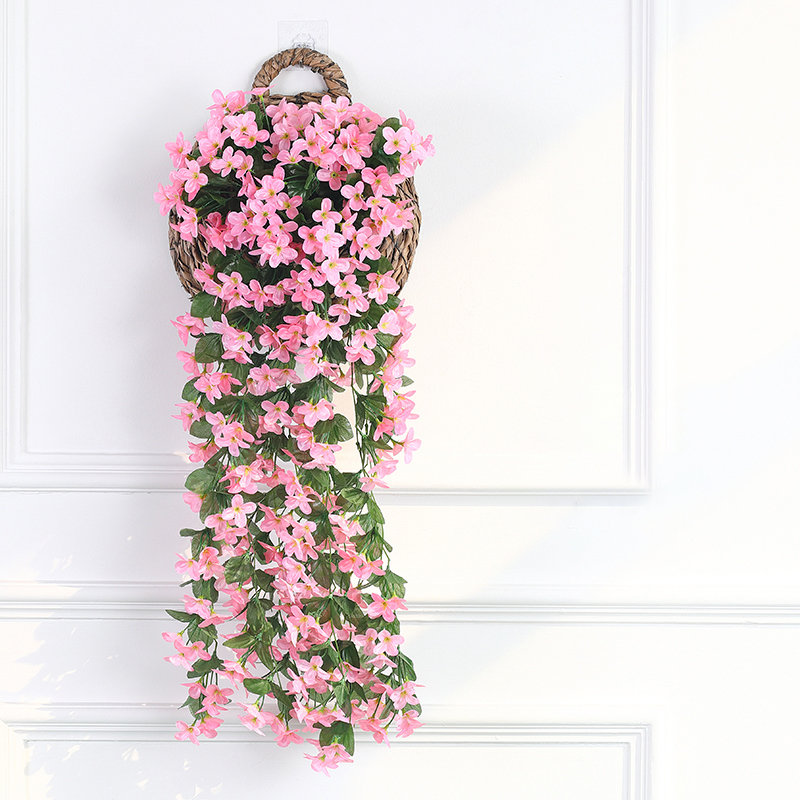 Decorative Wall Hanging Artificial Violet Vine Plant, Pink