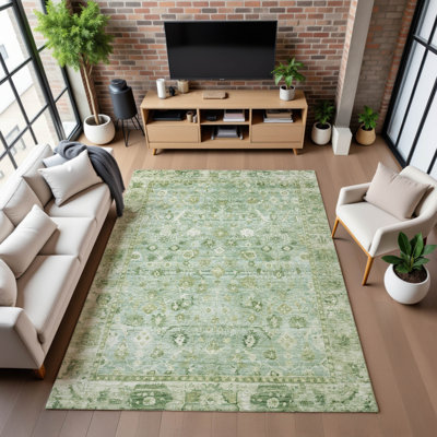 Premium Machine Washable Maag AMF1772 Global Rug