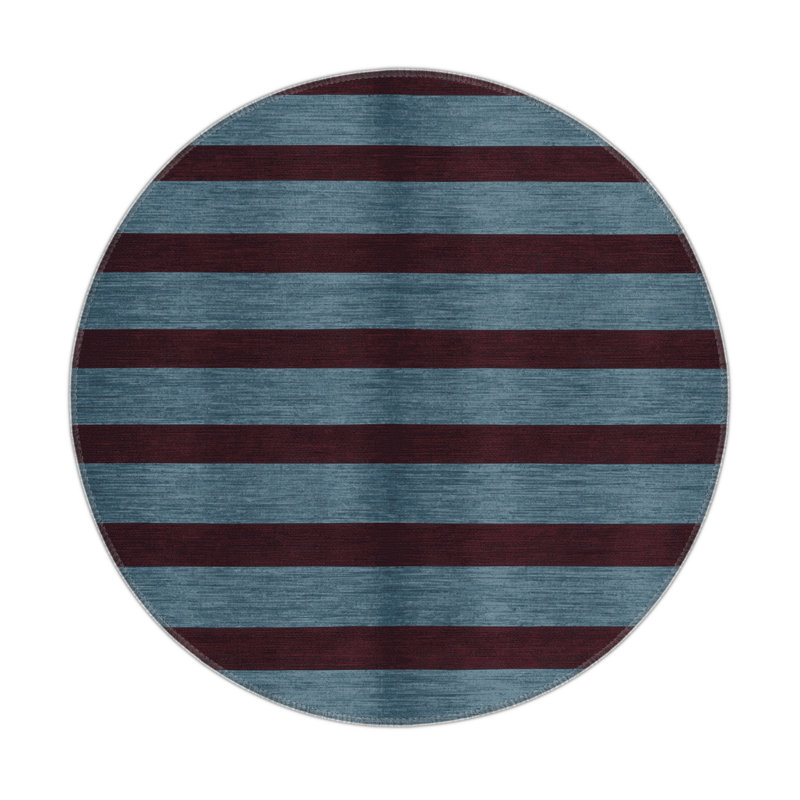 Tapis intérieur / extérieur rouge HorizontalStripes, Rectangle 5 pi x 7 pi