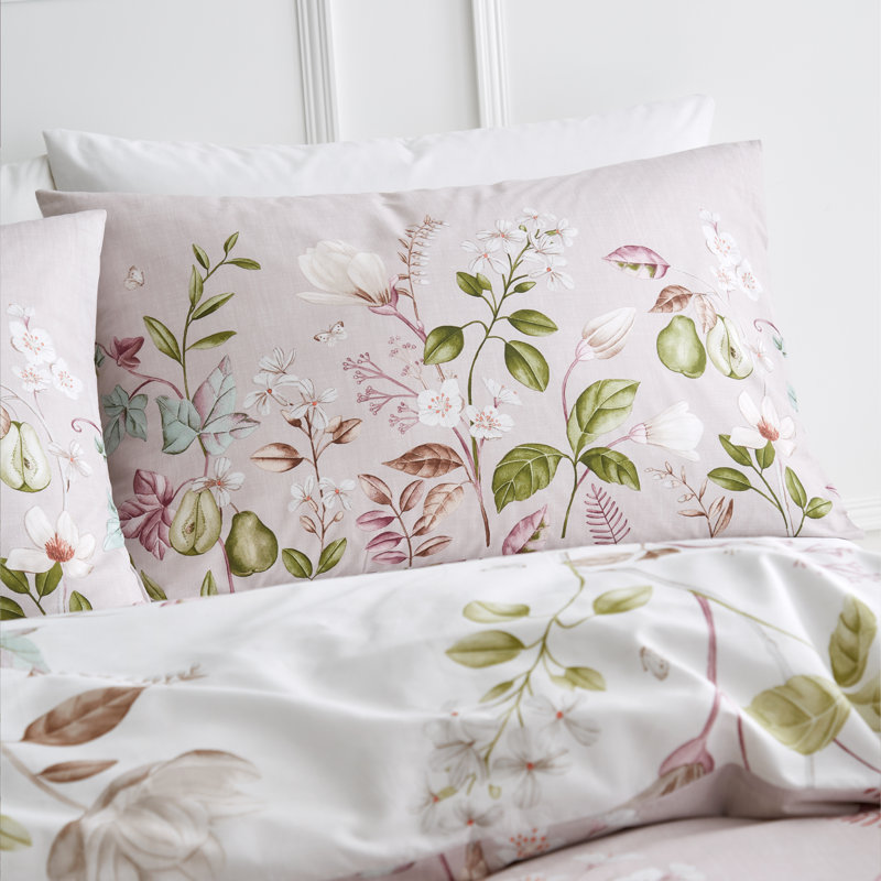 Francesca Floral 200 Thread Count Cotton Reversible Duvet Cover Set, Double Duvet Cover + 2 Standard Pillowcases