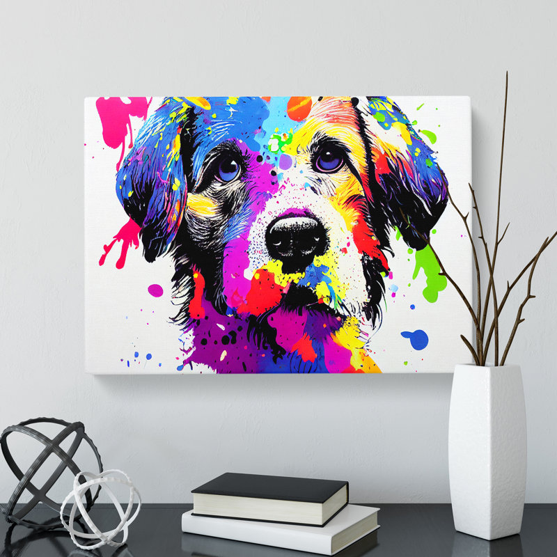 Dog Splash Vol.4 Abstract - Wrapped Canvas, 50cm H x 76cm W x 3cm D