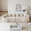 Canapé modulaire courbé de 106 po - Très grande méridienne Cloud avec 6 coussins, 4 places en velours côtelé moelleux et siège en mousse à mémoire de forme, beige-210453652