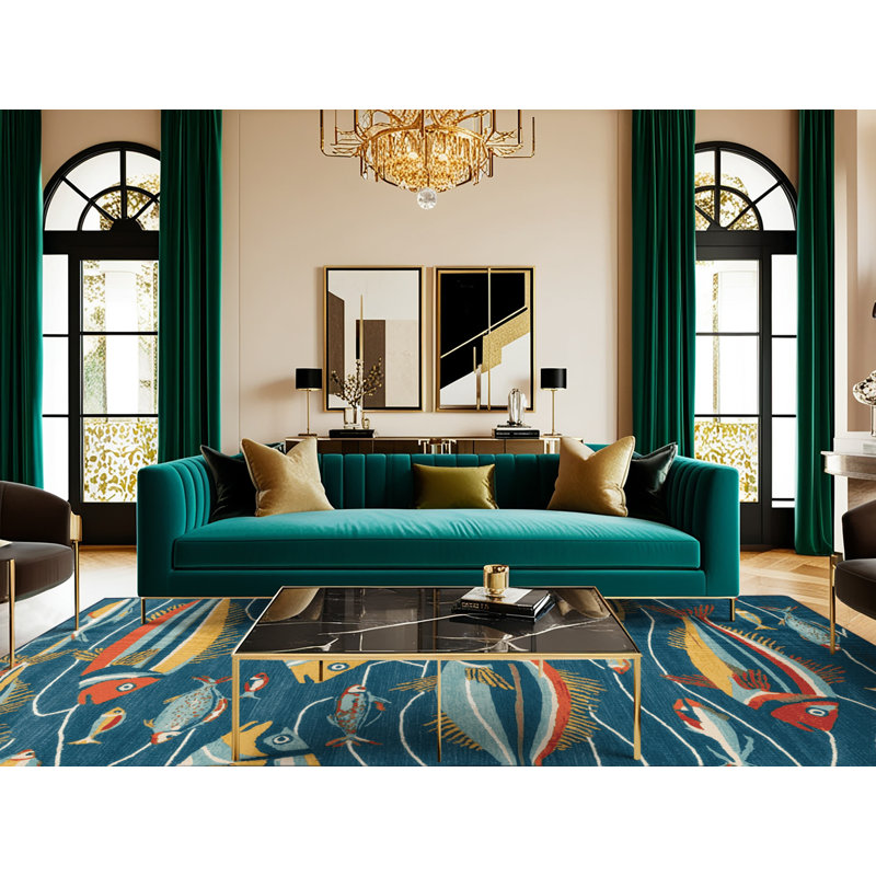  Tapis de plage contemporain lavable, Carré 4 pi