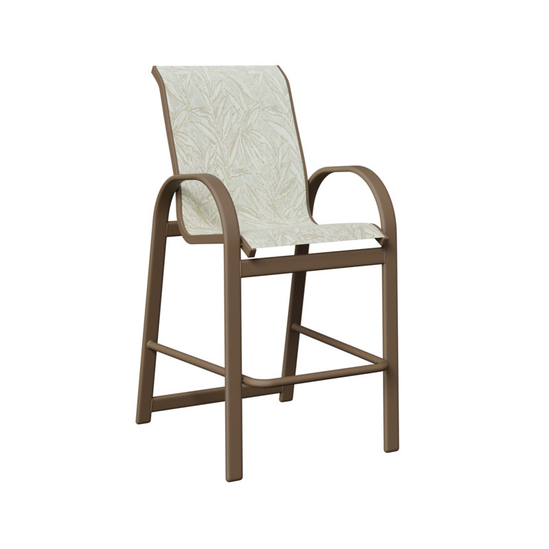 Berlin Gardens Murphy Clay Aluminum Bar Chair With Montego Bay Sling Fabric, Clay, Montego Bay