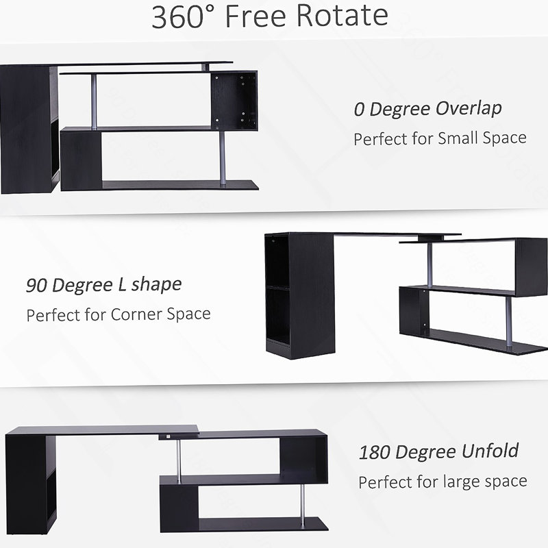 Poste de travail rotatif d'angle Modernhome