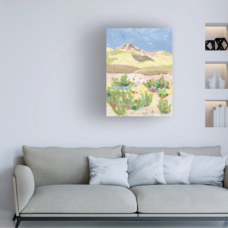 Art mural sur toile tendue - "Sunlit Dunes I" de Melissa Wang, décoration murale pour le salon, la chambre à coucher ou le bureau - 35 x 47