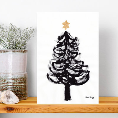 Contemporary Art Abstract Contemporary Christmas Tree Wall Art by Janel Bragg - Wrapped Canvas Print