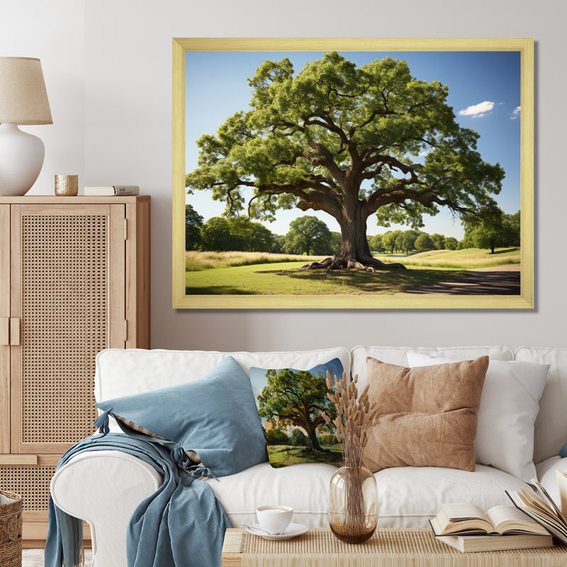 Trees Oak Majestic Oak II - Floral Wall Decor39, Or, H 24 po x l 32 po x P 1 po