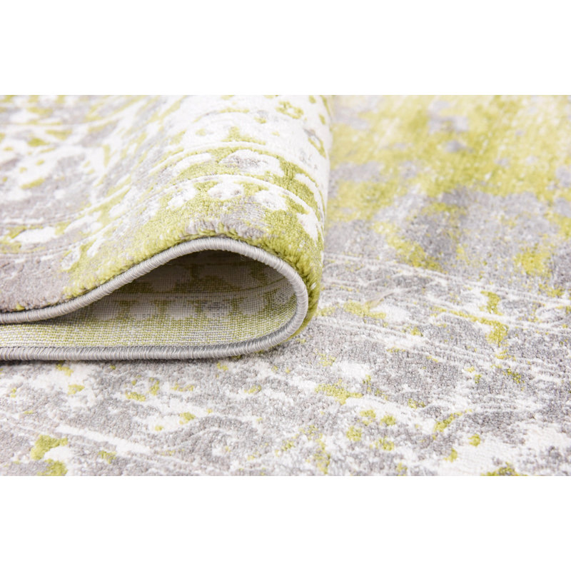 Tapis oriental Malynn, Rectangle de 5 pi x 8 pi, Vert clair