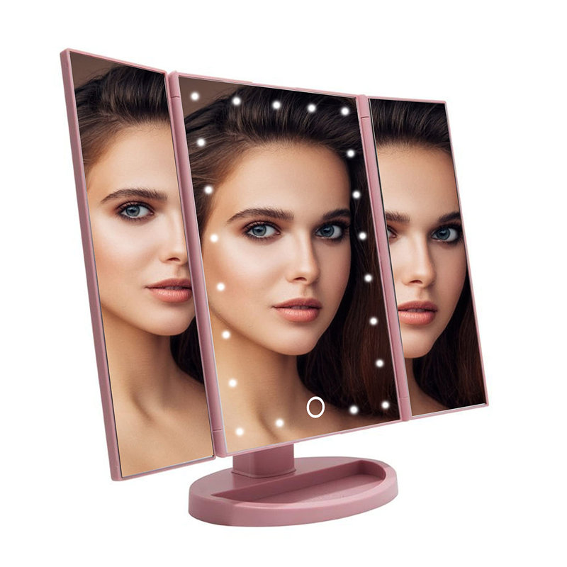Miroir de maquillage Touch, Rose quartz