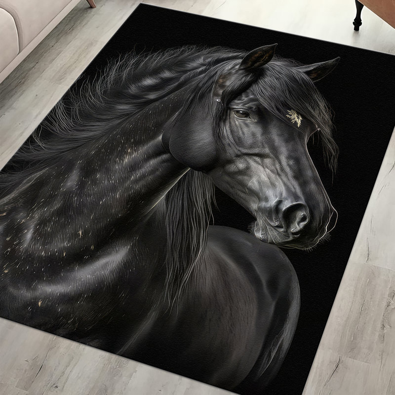 Floral Symphony Non Woven Thin Type Printed Rug Captures the Essence of Spring in Your Living Spaces, Rectangle 2' x 2'11"