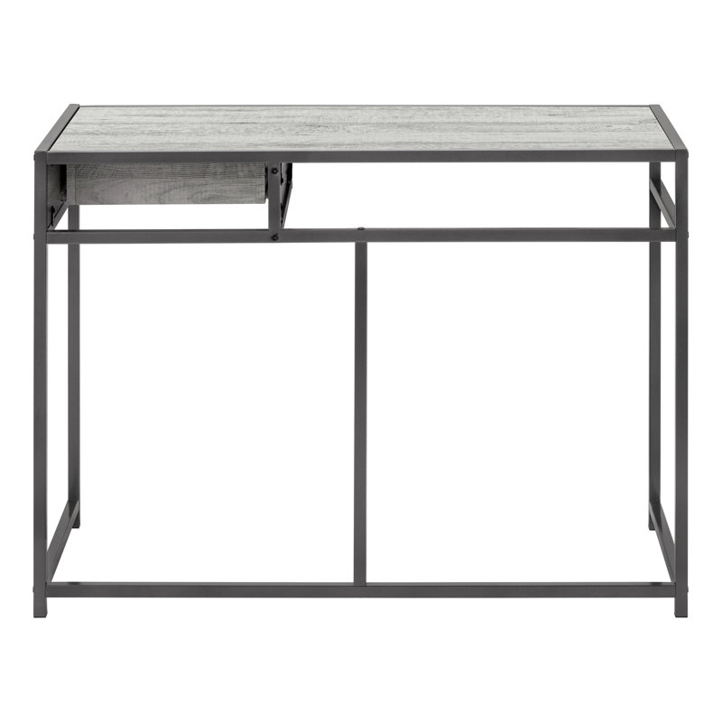 Bureau d'ordinateur, bureau personnel, ordinateur portable, tiroir de rangement, L 42 po, travail, stratifié, métal noir, contemporain, moderne