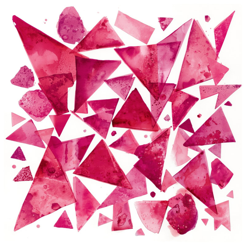 Rideaux géométriques à motif de triangles roses, 50 po x 92 po - 1 panneau, Blocage