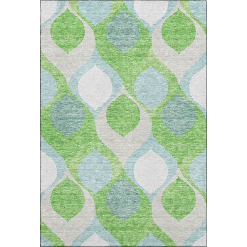 Premium Machine Washable Lisse Lime Rug, Rectangle 2' 6" x 3' 10"