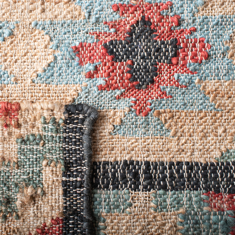 Keather Flat Weave Jute Southwestern Rug, Rectangle 3' x 5'