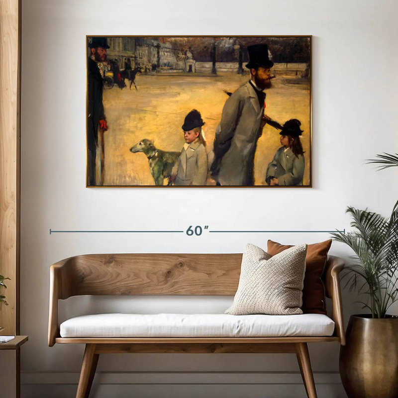 Place de la Concorde, 46 po x 31 po, Cadre flottant doré