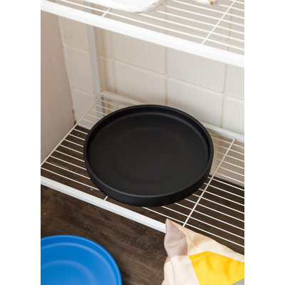 12" Ceramic Saucer Matte Black Drainage Tray