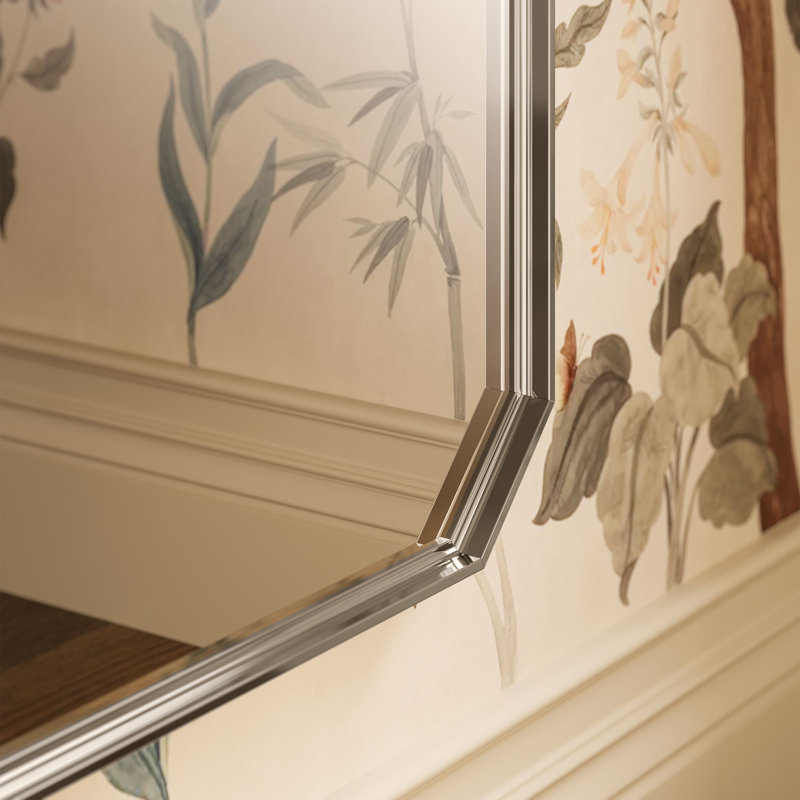 Miroir rectangulaire 24 po x 64 po Claude by Studio McGee, 64,39 po x 24,39 po, Nickel poli de couleur vibrante