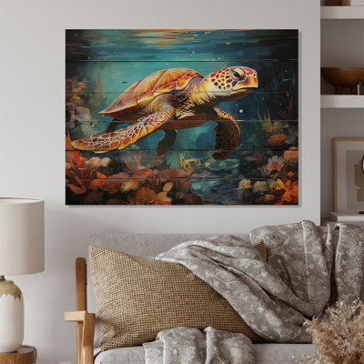 " Green Blue Turtle Underwater Symphony "