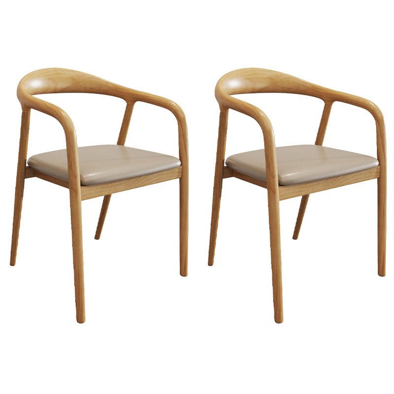 Chaise de salle à manger en bois massif crème