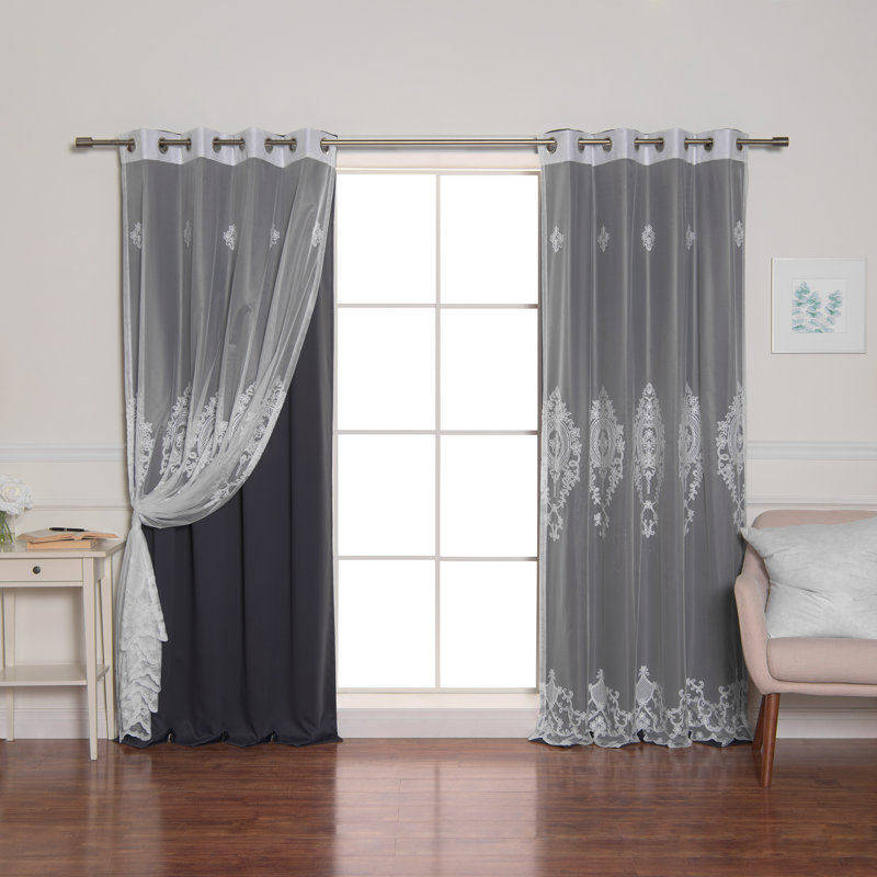 Salomon Blackout Curtain, 52" W x 96" L, Dark Gray