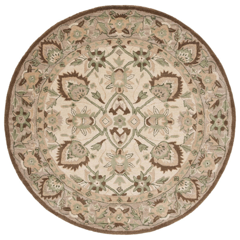 Tapis oriental en laine touffeté à la main Desmonde, Rond 6 pi x 6 pi