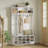 Hall Tree 51.2'' Wide with Bench and Shoe Storage, Adjustable Shelves-1983434950