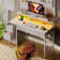 Linze Computer Desk w/ Monitor Shelf, RGB LED Lights, USB Ports & Drawers
