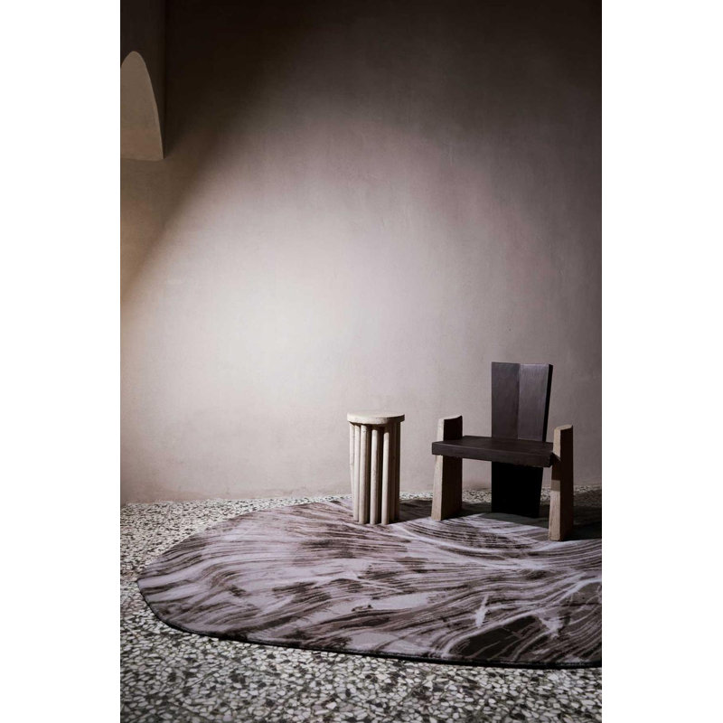 David Rockwell Falls Graphite Shaped Area Rug, Novelty 12' x 18'