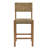 Cledia 21" Wide Rustic Farmhouse Mahogany Wood Ratten Seat Counter Stool-107530863