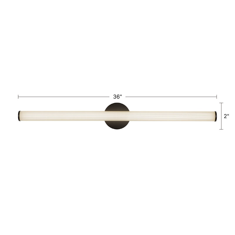 Vire 36-in Black dimmable LED Wall Sconce, Nickel