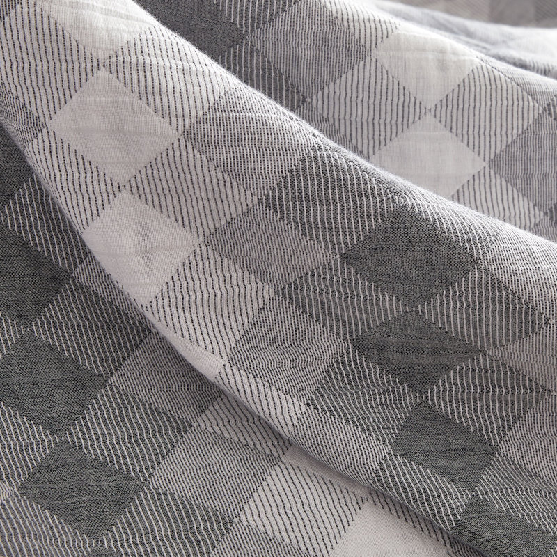 Ensemble de housse de couette en coton à motif géométrique Landon - motif texturé moderne, 100% coton Landon