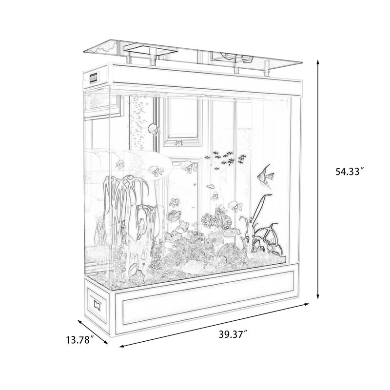 Aquarium moderne en acrylique 55-75 gallons Eco, 39.37, Beige