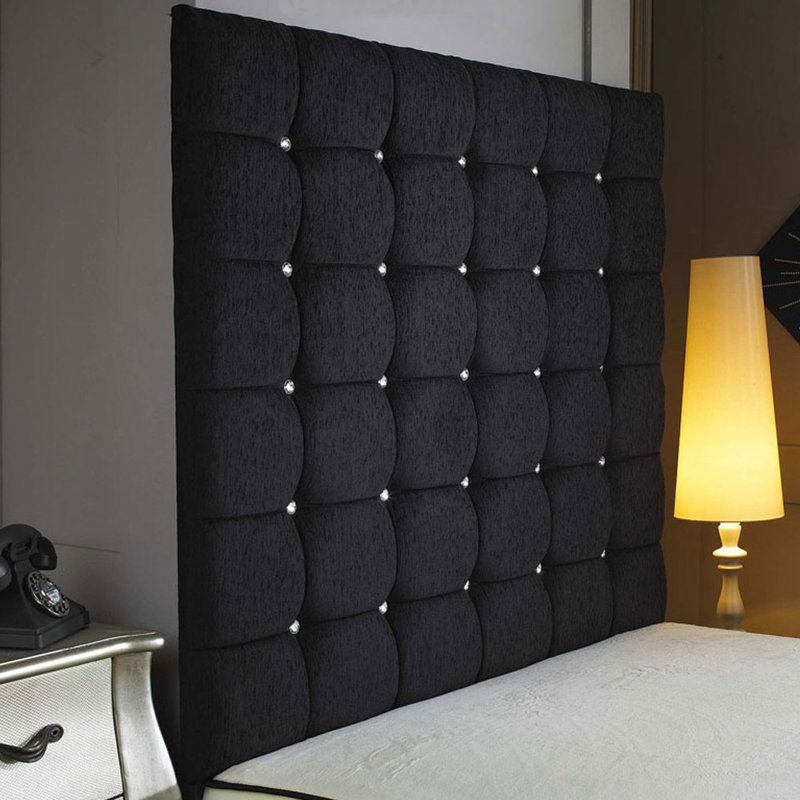 Shockley Upholstered Headboard, Single (3'), Chenille Fabric, Black
