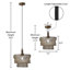 Luminaire suspendu en métal et bois 12 po l 12 po Ankush