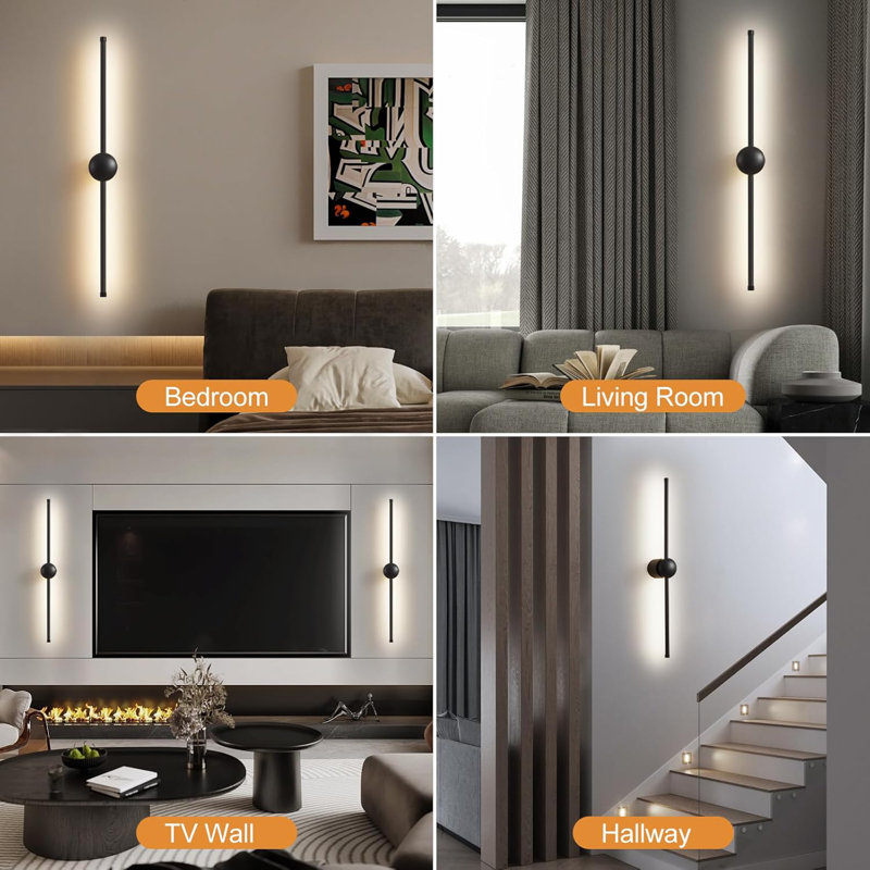 Rechargeable Battery Operated Wall Sconce Set Of Two, Wireless LED Wall Lights With Remote Control, 360° Rotation, Dimmable, Modern Cordless Wall Lamp For Living Room And Bedroom