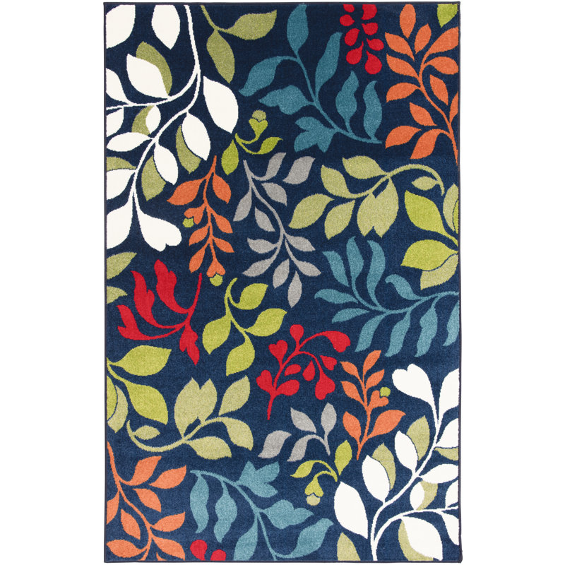 Jayda Floral Indoor / Outdoor Rug, Rectangle 4' x 6'