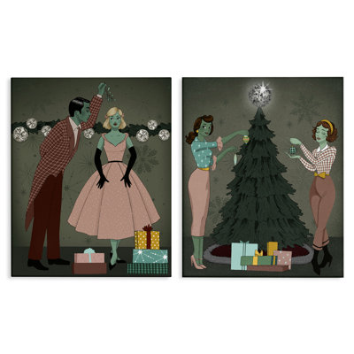 «Modern Festive Holiday Decorating 2 PC Canvas Wall Art» par Grace Popp