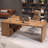 Brown L-Shaped Solid Wood desks-108297792-108297791