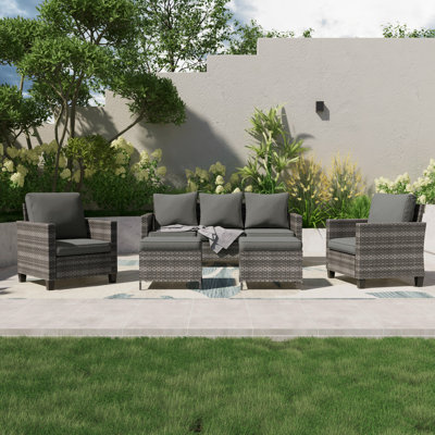 Aser 5 - Person Patio Conversation Set with Cushions
