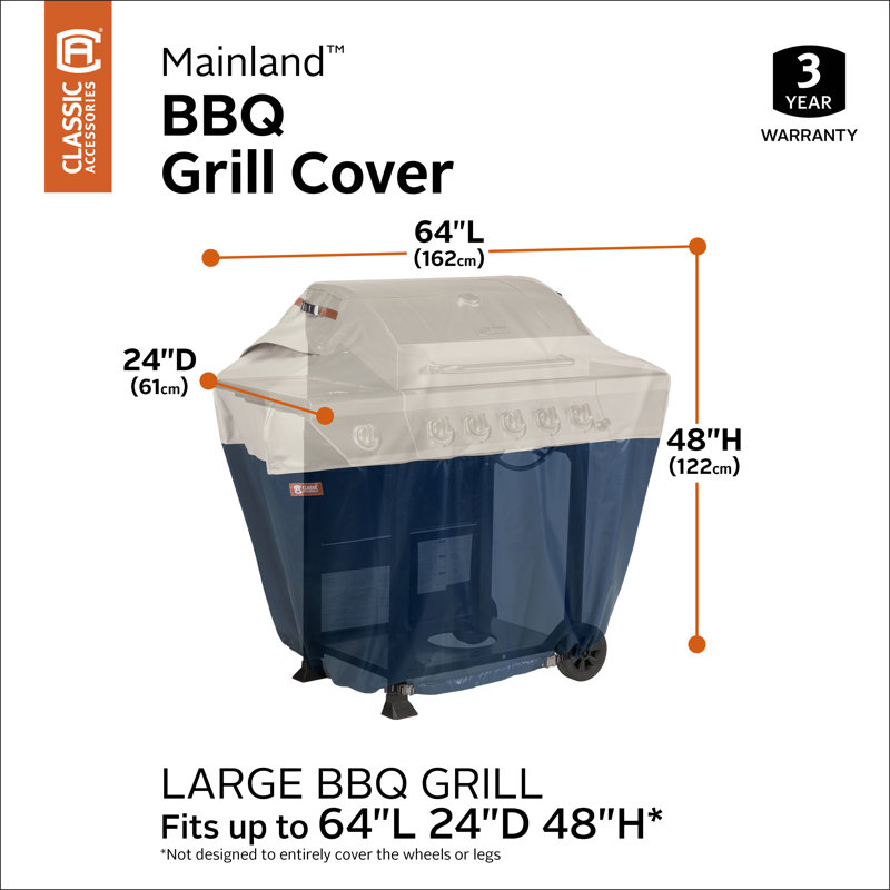 Classic Accessories Mainland 64 in. W x 24 in. D Grill Cover