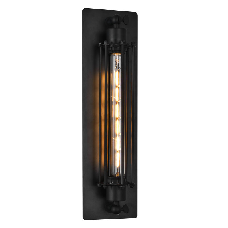 Terry 1 Light Wall Sconce in Black Finish - Rustic Modern Farmhouse Lighting for Bedroom, Bathroom, Hallway, Black