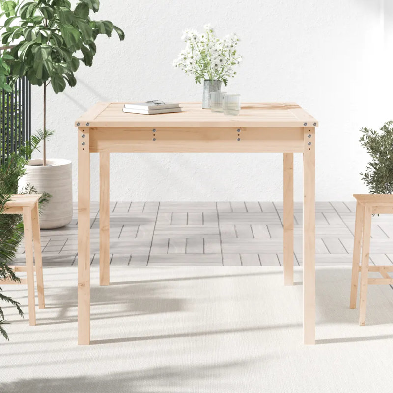 Lashelle Square Pine Outdoor Dining Table , 82.5cm cm W 82.5cm cm D, Natural Pine