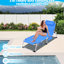 Fauteuil de bronzage réglable avec 5 trous blancs et un fauteuil de bronzage, 31 méridiennes pliantes pour le jardin, la pelouse, le cadre de la piscine, la conception ergonomique, la plage à poches latérales,