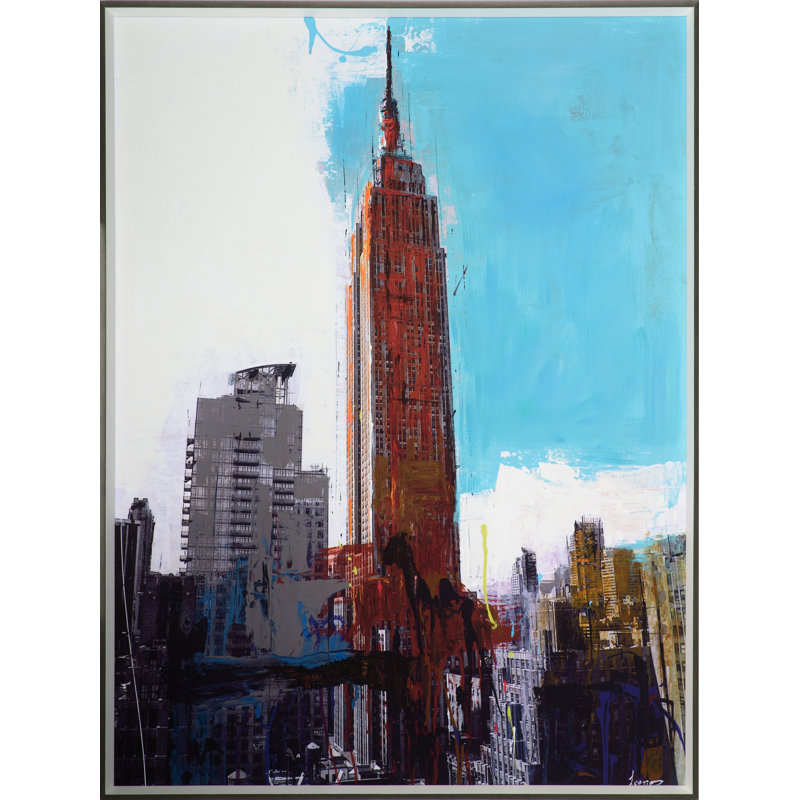 «New York» par Benito Cerna - peinture sur toile à cadre flottant
