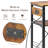 35.4" Iron Kitchen Baker's Rack with US Outlet & Bluetooth LED Light, Microwave Compatible